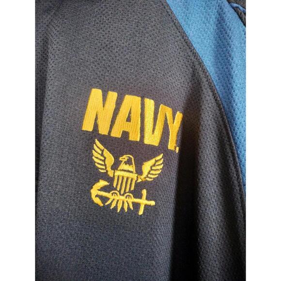 America's Navy Men's Performance Polo Shirt Blue Embroidered Logo Flag Sz XXL - Picture 3 of 12